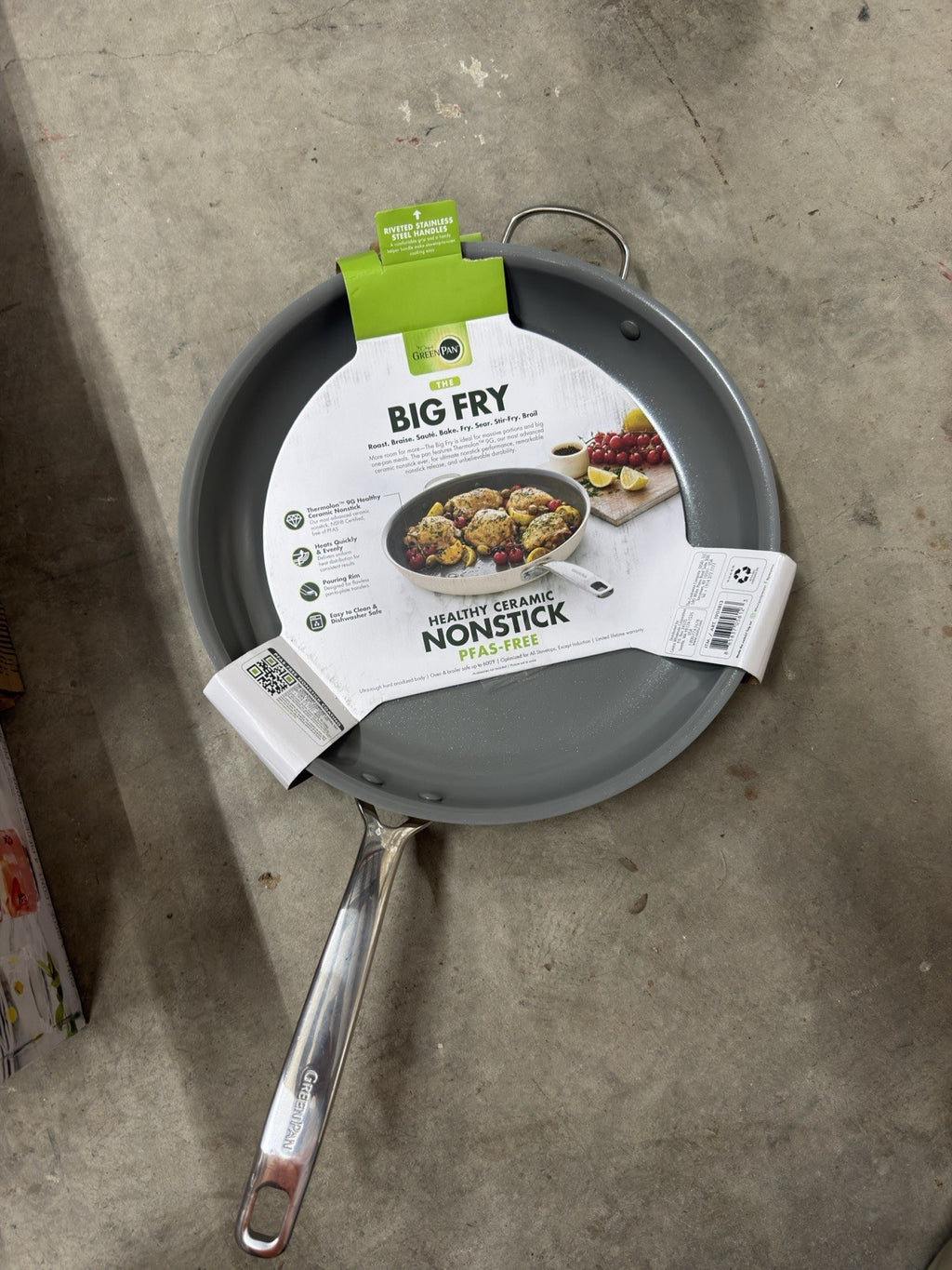 Green Pan Extra Large Frypan Healthy Ceramic Nonstick PFAS Free 14 Inc