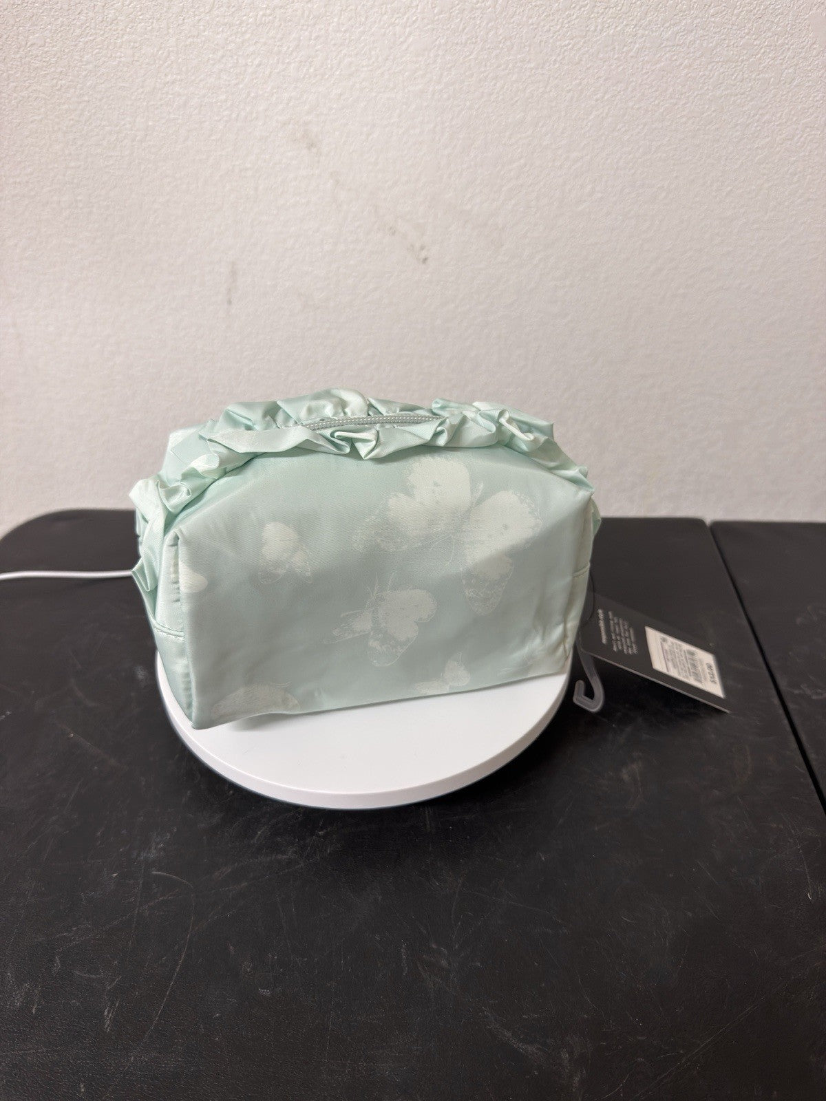 Art Class Pink Ruffle Floral Makeup Case, Recycled Polyester NWT