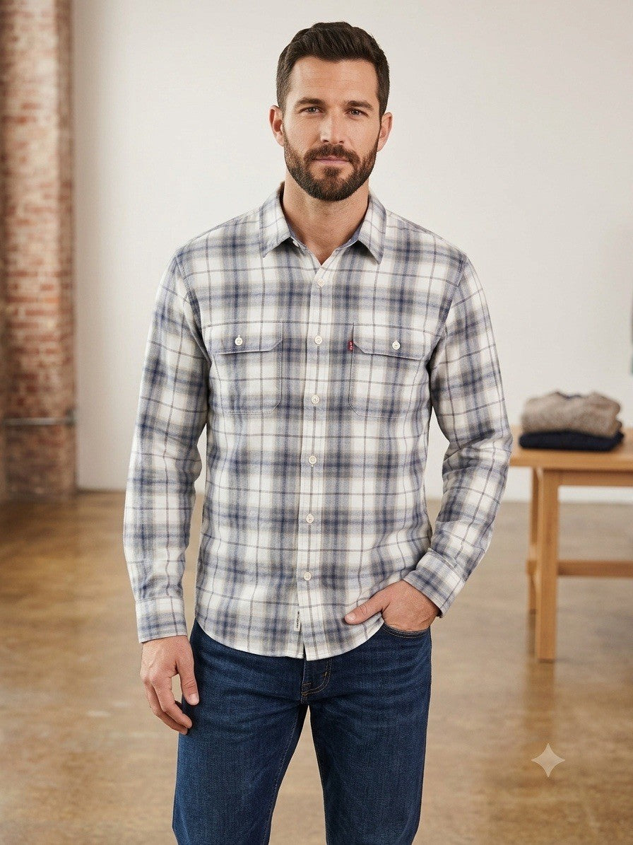 levis long sleeve shirt men Large B.8