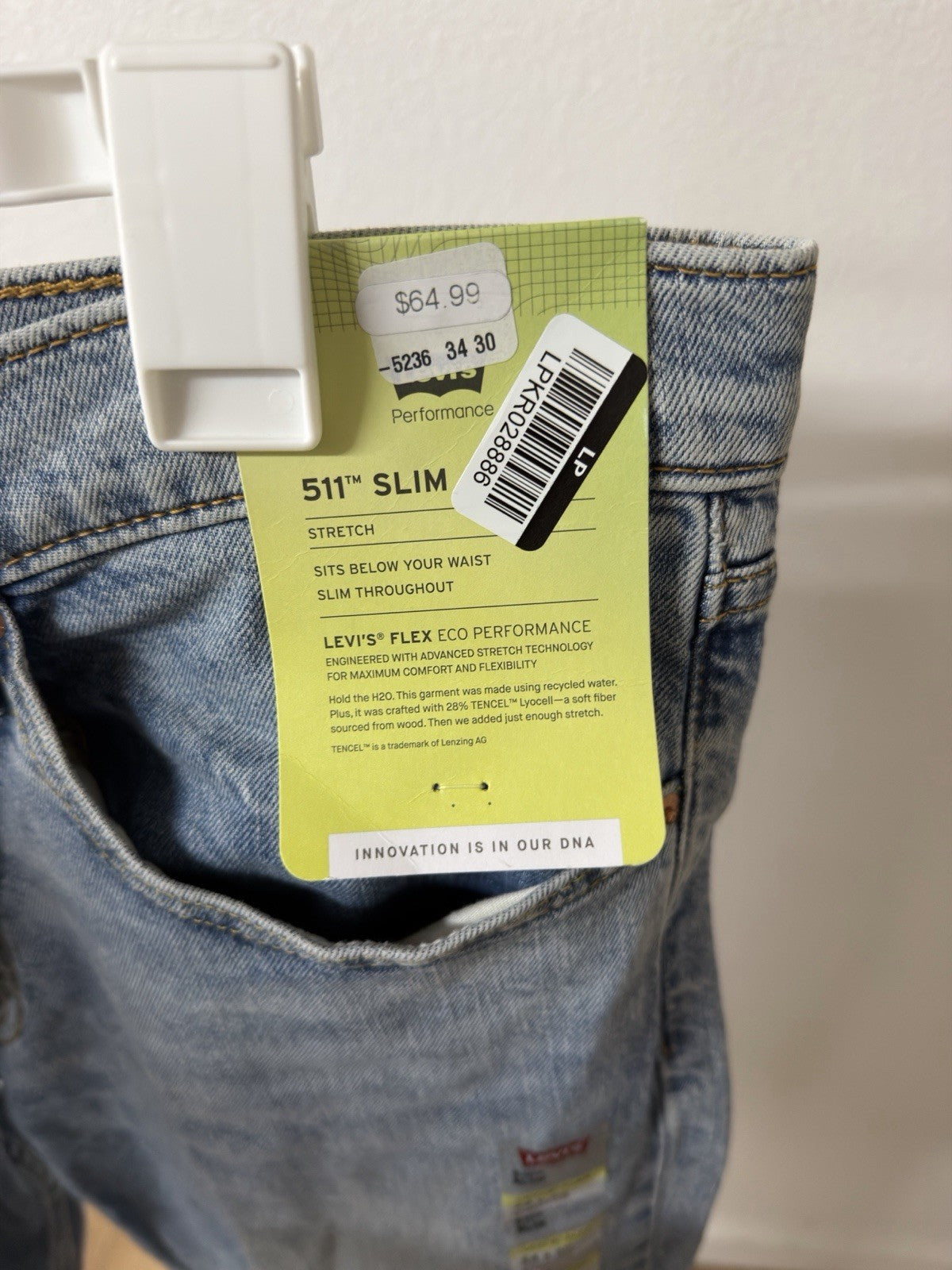levis 511 34x30 slim stretch mens jeans B.8