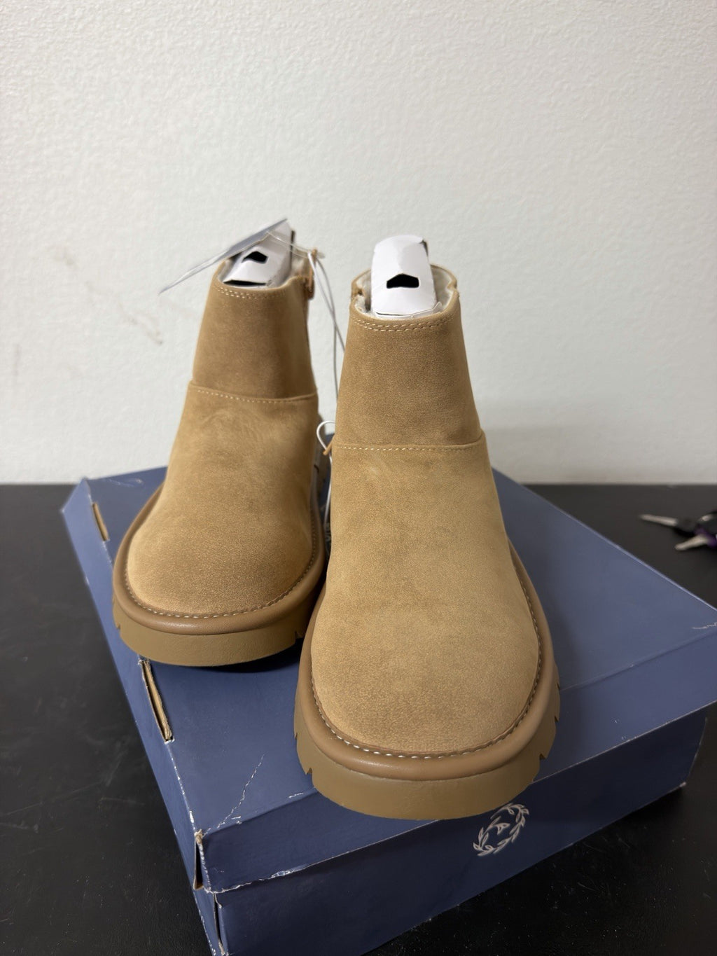 universal Thread May Faux Suede Booties with Memory Foam Insole Tan Size 8 Women