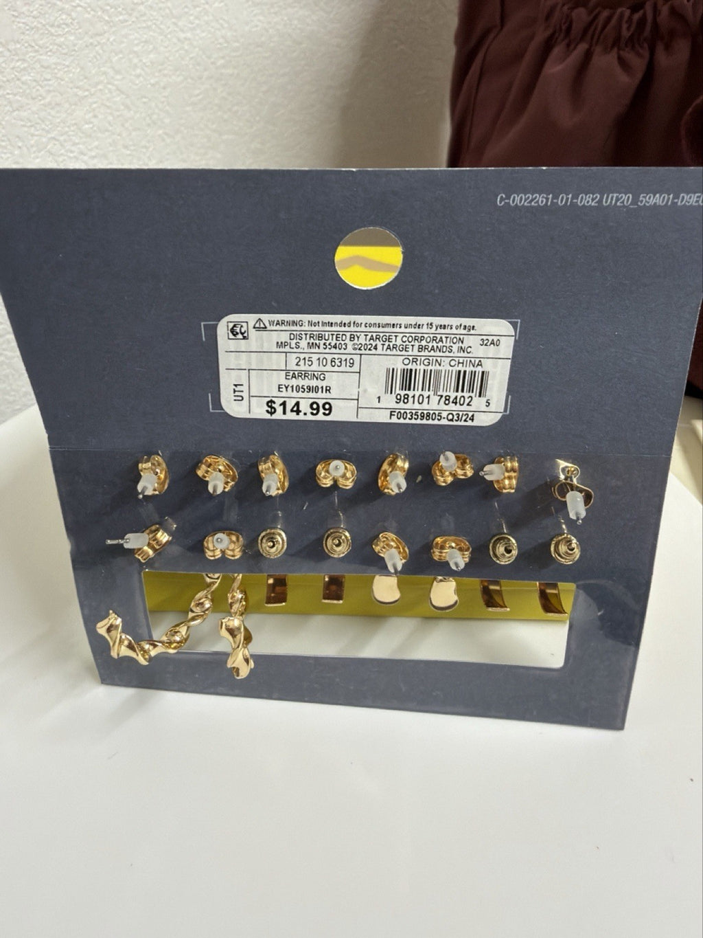 Universal Thread Fashion Jewelry  Pierced Earrings Set of 8