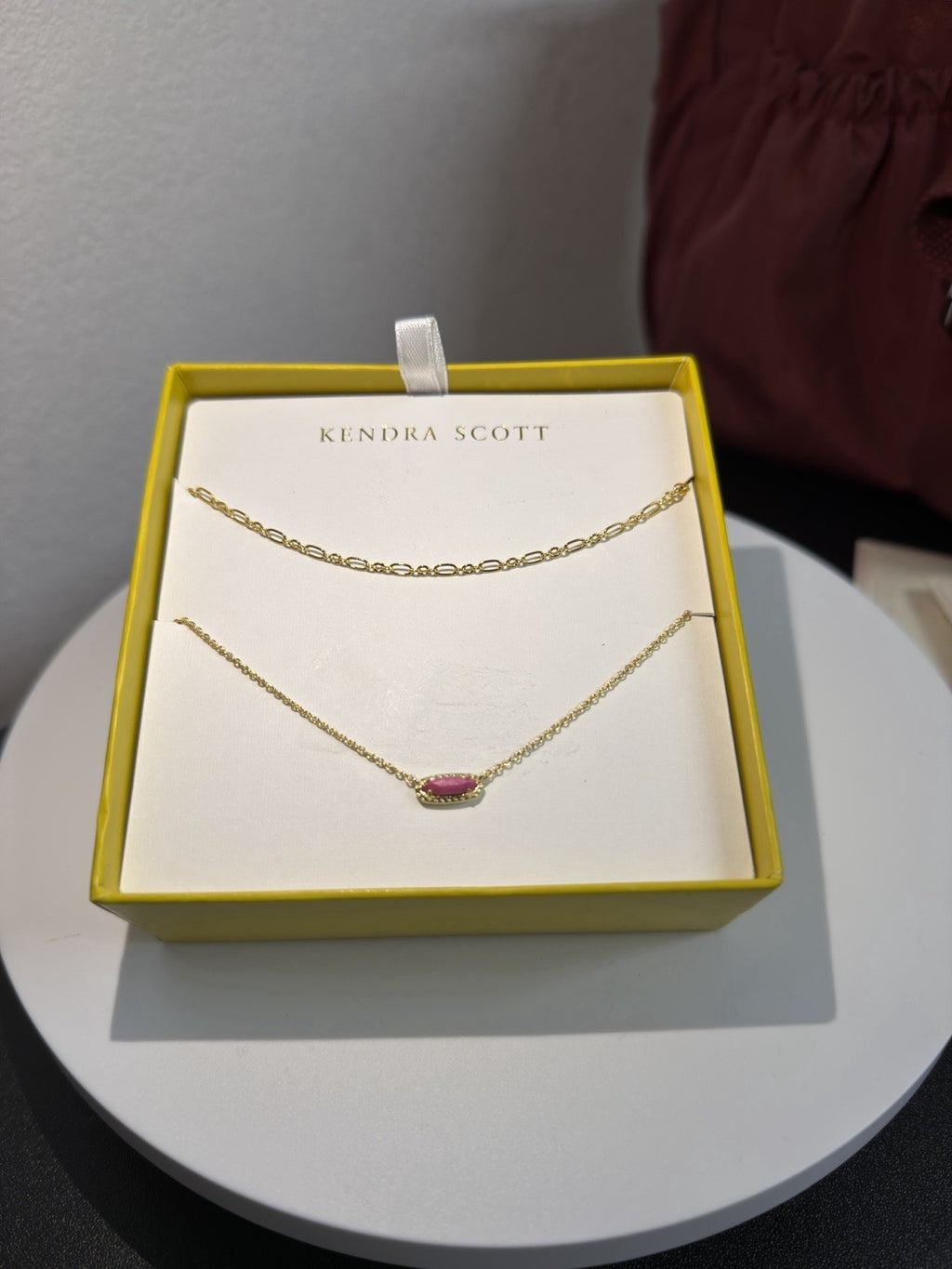 Kendra Scott Butterfly Pendant Gift Set Orange Stone 14K Gold Over Brass B4-22