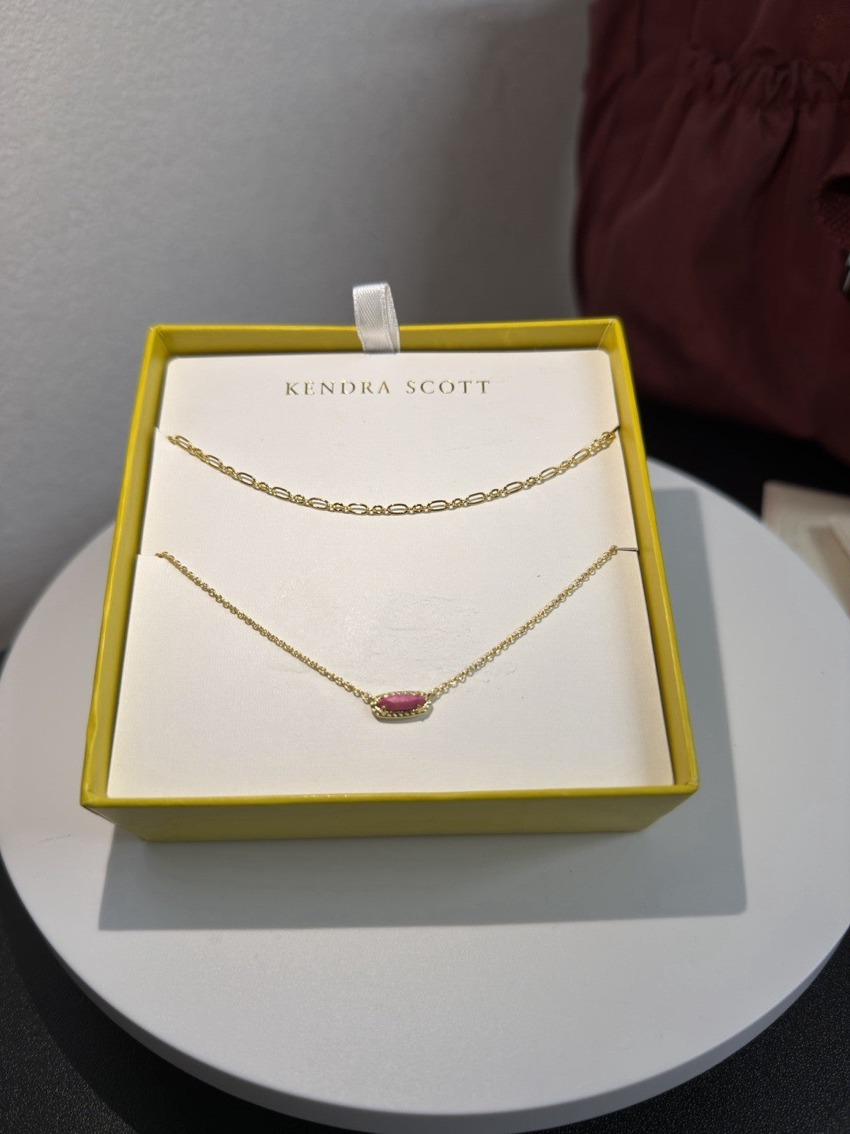 Kendra Scott Butterfly Pendant Gift Set Orange Stone 14K Gold Over Brass B4-22