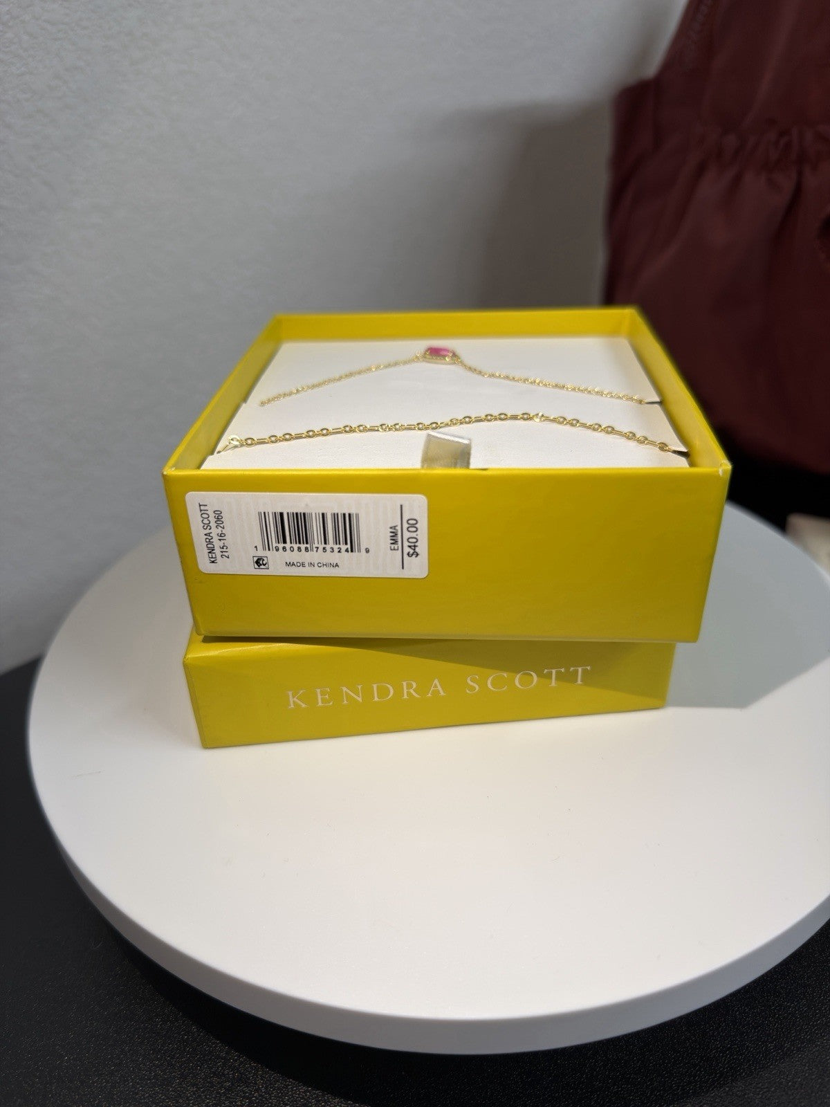 Kendra Scott Butterfly Pendant Gift Set Orange Stone 14K Gold Over Brass B4-22