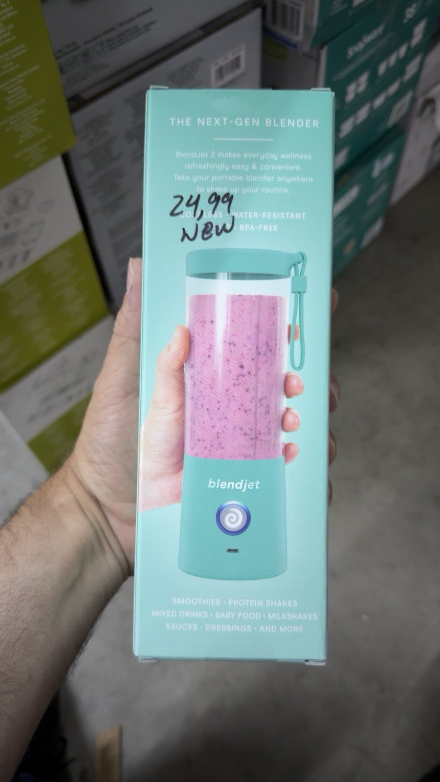 BlendJet Original Portable Handheld Blender 20 oz Blue Smoothie Maker brand New